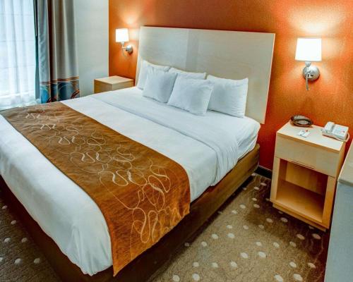 Tempat tidur dalam kamar di Comfort Suites Pittsburgh Airport