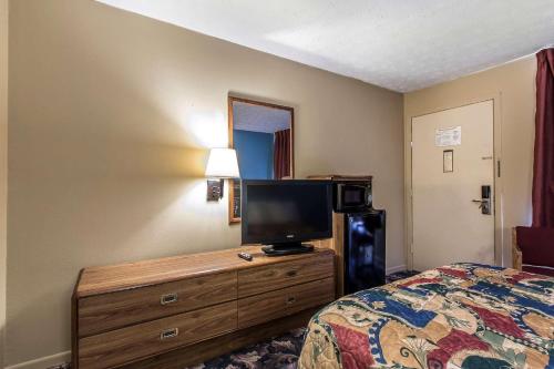 a bedroom with a bed and a tv on a dresser at Rodeway Inn Jackson Northwest in Jackson