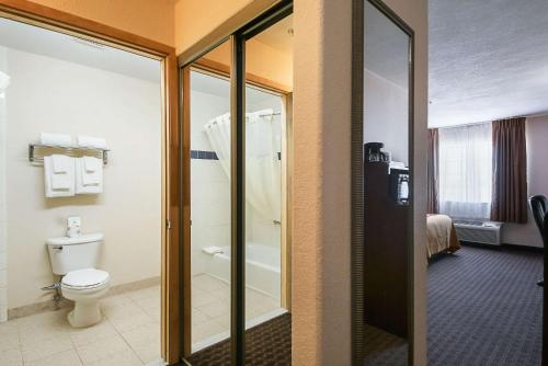 Habitación con baño con ducha y aseo. en Quality Inn Kingsville Hwy 77, en Kingsville