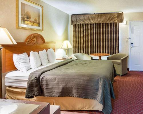 una habitación de hotel con una cama grande en una habitación en Quality Inn Petersburg Near Fort Gregg-Adams en Southern Estates