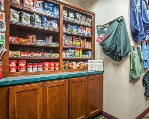 a pantry with a counter with food and chips at Comfort Inn & Suites Near Burke Mountain in Saint Johnsbury