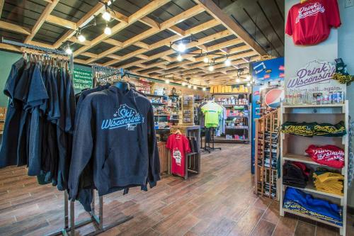 a store with a bunch of clothes on display at Bluegreen Vacations Christmas Mountain Village, an Ascend Collection Resort in Wisconsin Dells