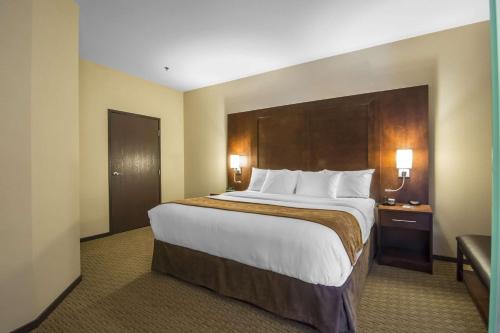 a bedroom with a large bed in a hotel room at Comfort Suites in Saskatoon