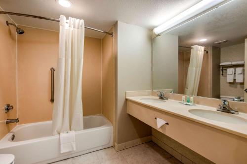 a bathroom with a tub and a sink and a bath tub at Quality Inn & Suites Tarpon Springs South in Tarpon Springs