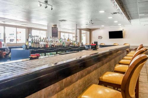 a bar with chairs and a counter with bottles of alcohol at Quality Inn and Suites Conference Center in New Port Richey
