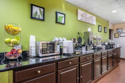 a kitchen with a counter with aasteryasteryasteryasteryasteryasteryasteryasteryastery at Sleep Inn Peachtree City - Atlanta in Peachtree City