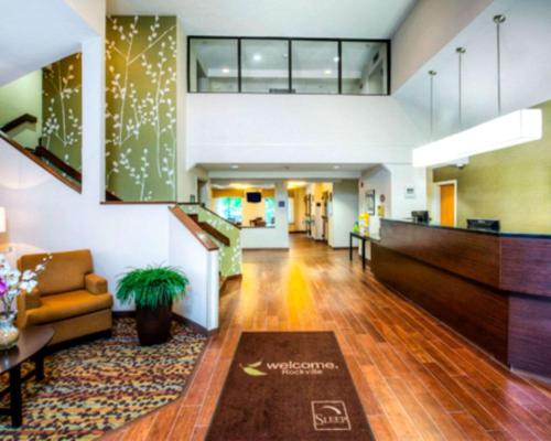 a lobby of a hospital with a waiting room at Sleep Inn Rockville in Rockville