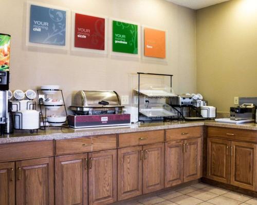 a kitchen with a counter with many appliances on it at Comfort Inn Jamestown South in Jamestown