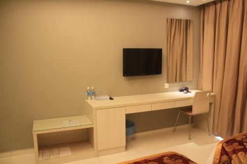TV a/nebo společenská místnost v ubytování Aurora Hotel