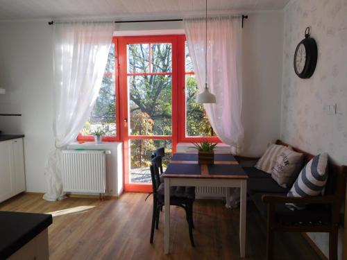 Kuchyň nebo kuchyňský kout v ubytování Apartmány Ruprechtov