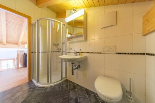 Koupelna v ubytování Chalet Nid Blanc
