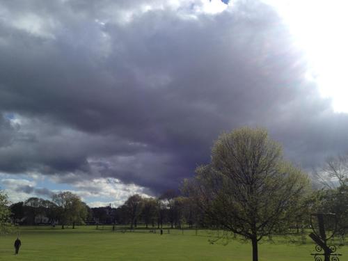a person standing in a field under a cloudy sky at Adelphi Hotel in Edinburgh