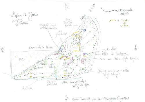 a drawing of a map with words on it at Maison et Jardin Talinou in Montastruc