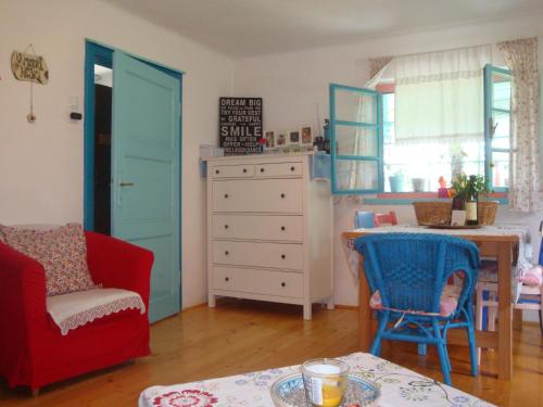 Zona d'estar a Blue Cottage