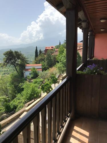 a balcony with a view of the countryside at Varosi 4 Seasons in Edessa