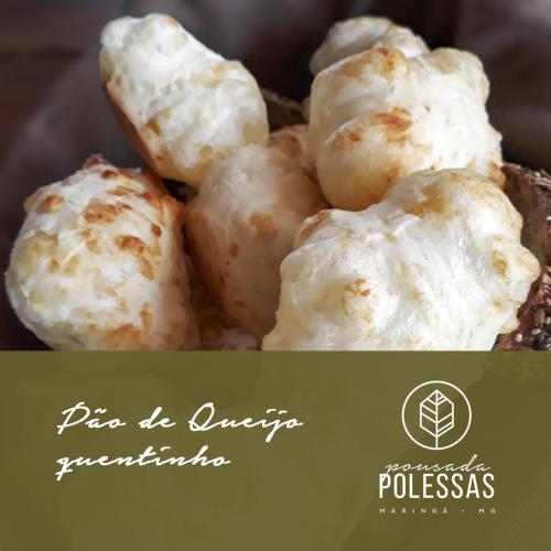 a collage of two pictures of doughnuts at Pousada Polessas in Visconde De Maua