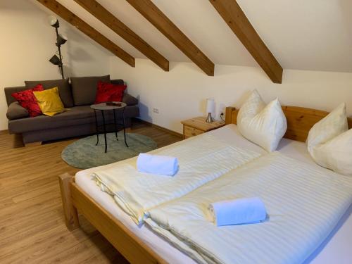מיטה או מיטות בחדר ב-Gasthaus Rieglerhütte