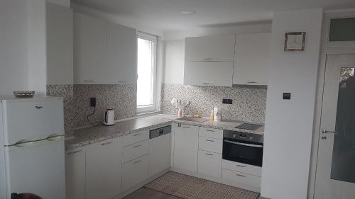 A kitchen or kitchenette at Roza Apartment