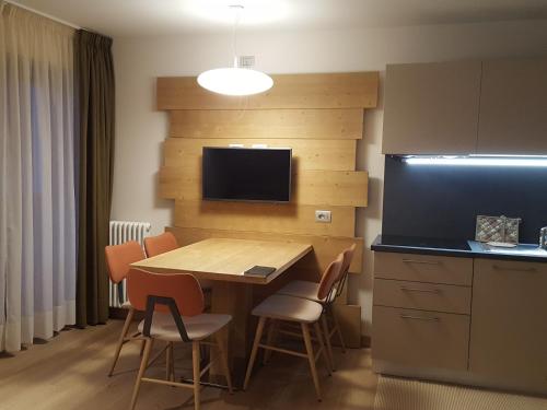 Kuchyň nebo kuchyňský kout v ubytování Residence Langes