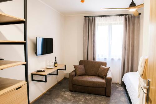 TV a/nebo společenská místnost v ubytování Penzión & Wellness MERIDIANA Bojnice rezort
