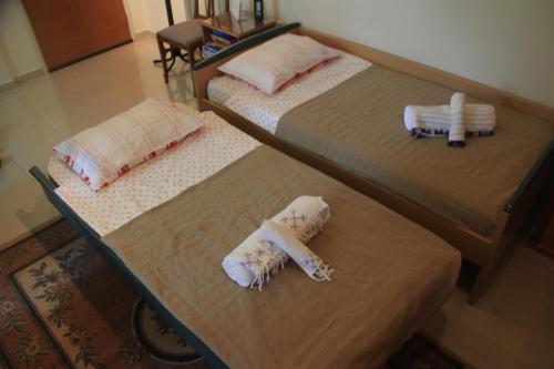Cama o camas de una habitación en Quiet spacious apartment in Nafplio
