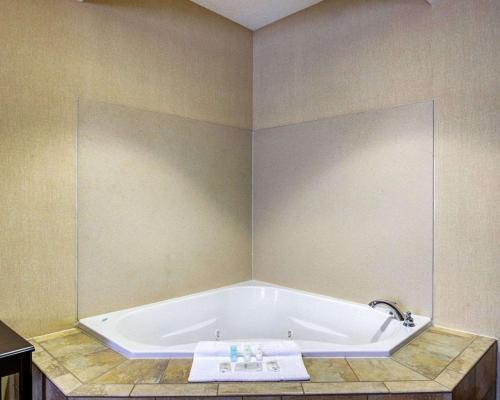 La salle de bains est pourvue d'une baignoire et d'un lavabo. dans l'établissement Comfort Suites, à Conway