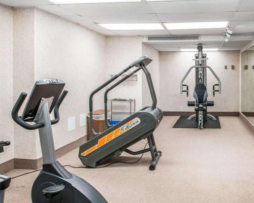 a gym with a treadmill and an exercise bike at Navajo Nation Inn in Window Rock