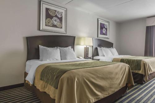 מיטה או מיטות בחדר ב-Comfort Inn & Suites Moose Jaw