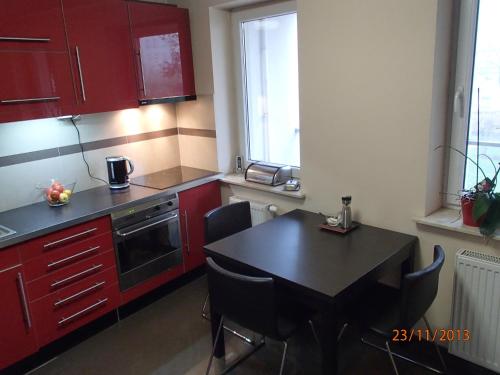 Kuchyň nebo kuchyňský kout v ubytování Apartment LUX