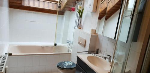 Koupelna v ubytování flats-4u - Cosy, quiet & clean apartments in the city ( Apt. 5 )