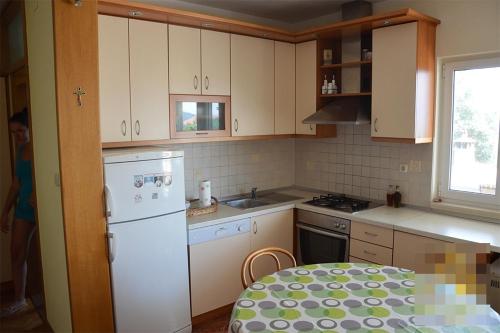Kuchyň nebo kuchyňský kout v ubytování Apartment in Preko with sea view, terrace, air conditioning, Wi-Fi (4574-1)