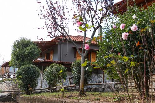 a house with a tree in front of it at Orias Guesthouse & Farm in Kalavrita
