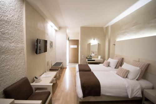 TV a/nebo společenská místnost v ubytování Nidimos Hotel