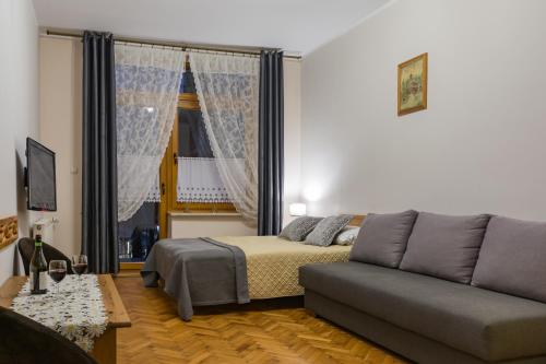 Телевизор и/или развлекательный центр в Pokoje i Apartamenty Krupówki 36