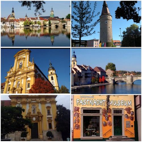 a series of pictures of different cities and towns at Ferienwohnung Hornig Zwei Terrassen, Parkplatz, separater Eingang in Sulzfeld am Main