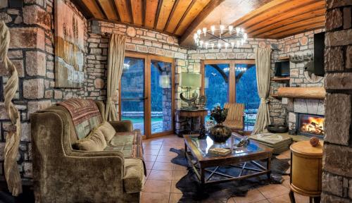 A seating area at Mythica Chalet