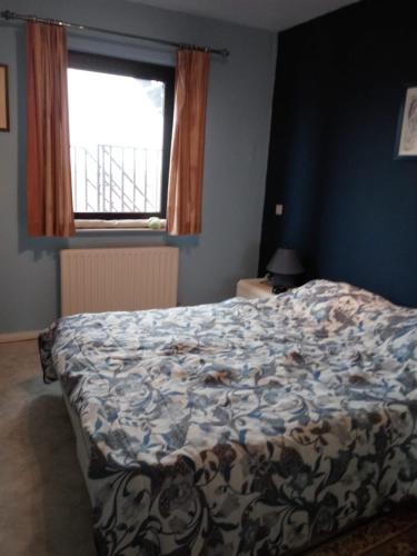 a bedroom with a bed and a window at Isola Bella in Blankenberge