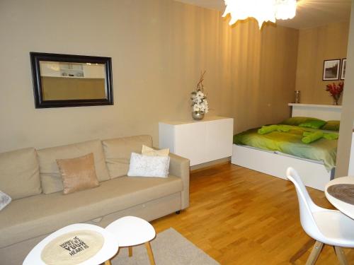 A seating area at Medvědín Apartmán 106