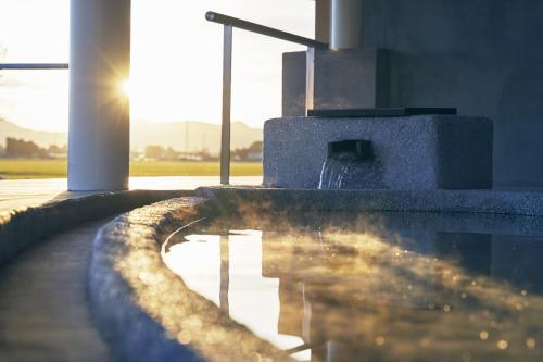 a pool of water in the middle of a building at Shonai Hotel Suiden Terrasse in Tsuruoka