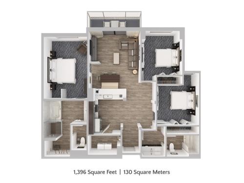 a floor plan of a apartment at The Grove Resort & Water Park Orlando in Orlando