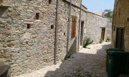 an alley in an old stone building at Christiana's stone studios in Pano Lefkara