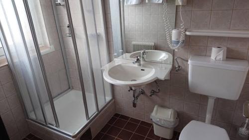 Koupelna v ubytování Hotel Alpenrose