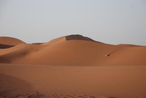 a sand dune in the desert at Kasbah Les Alizes Du Desert in Mhamid