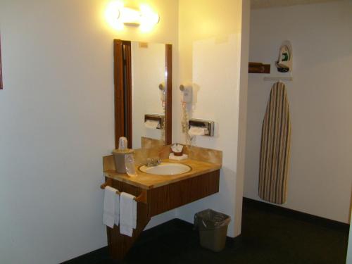 un bagno con lavandino e specchio di Shanico Inn a Lebanon