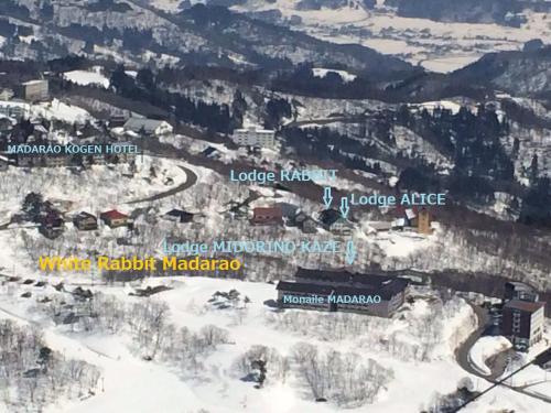 a map of the town of loke klasikota in the snow at White Rabbit Madarao in Iiyama