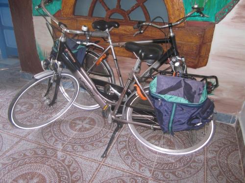 two bikes are parked next to each other at Bet El Kerem Guesthouse in Aswan