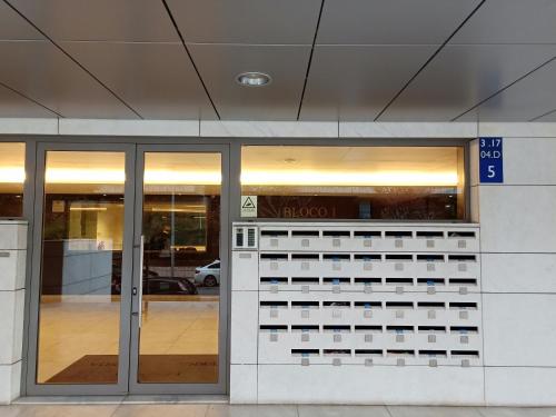 a display case in front of a building at YingYing Apartamento with a free parking space in Lisbon