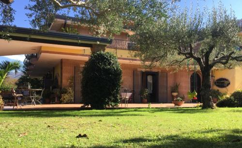 a house with a green lawn in front of it at Villa Luisa in Montoro Inferiore