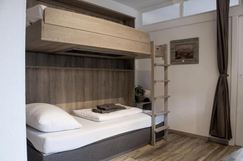- une chambre avec des lits superposés et une échelle dans l'établissement Apartment Edelweiss, à Zell am See