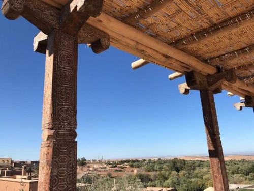 a view of the city from the roof of a building at Tagadert Lodge in Oumnas